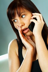 Image showing Woman talking cell phone