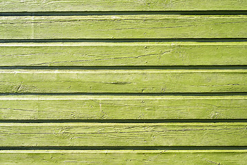 Image showing wooden green wall