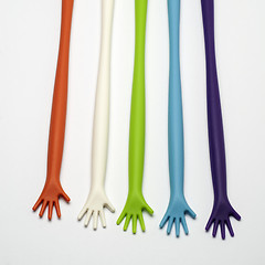 Image showing 5 plastic hands