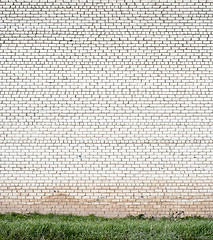 Image showing huge white brick wall