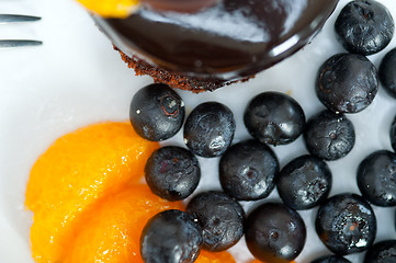 Image showing chocolate and fruit cake