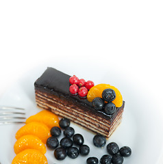 Image showing chocolate and fruit cake