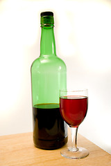 Image showing Wine bottle and glass