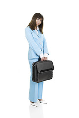 Image showing Business woman with a briefcase