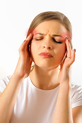 Image showing girl having a headache