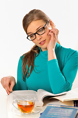 Image showing teen girl studying