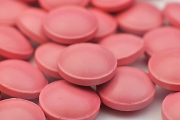 Image showing Scattering of pink tablets