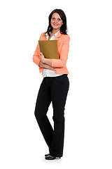 Image showing young business woman with a folder
