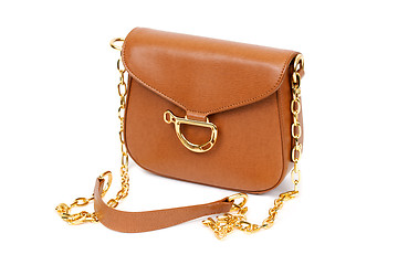 Image showing Brown leather bag