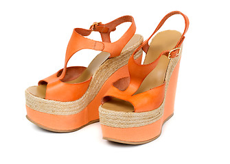 Image showing Sexy sandal with white background