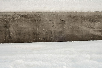 Image showing wall background, snow in winter