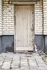 Image showing wooden plank doors