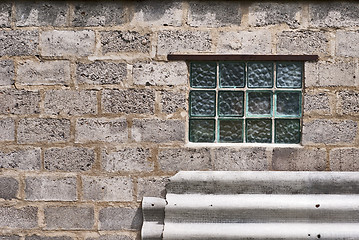 Image showing glass block window in the wall