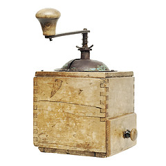 Image showing old coffee grinder isolated on a white background