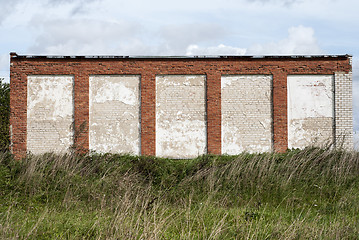 Image showing Old house,  weathered brick wall