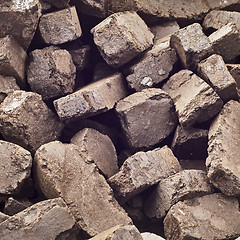 Image showing peat briquettes