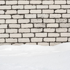 Image showing white brick wall background