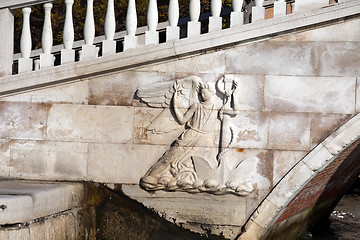 Image showing bas-relief of Rialto bridge in Venice