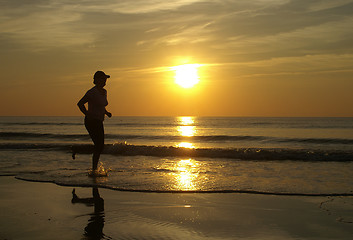 Image showing Running in the sunset