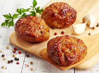 Image showing juicy fried meat cutlets