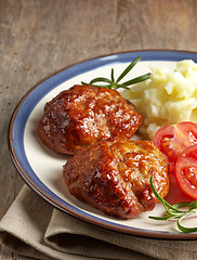 Image showing juicy fried meat cutlets