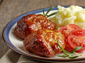 Image showing juicy fried meat cutlets