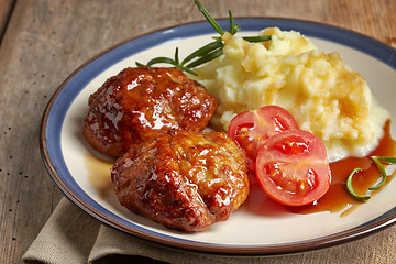 Image showing juicy fried meat cutlets