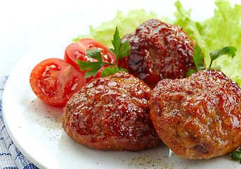 Image showing juicy fried meat cutlets