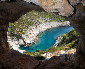 Image showing View from cave