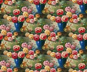 Image showing Roses in Vase Seamless