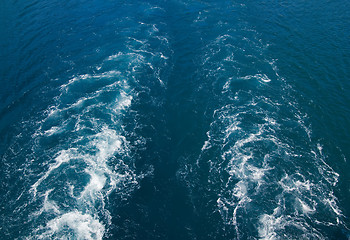 Image showing Water wake turbulence