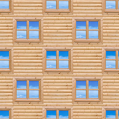 Image showing Seamless Wooden Cottage Wall