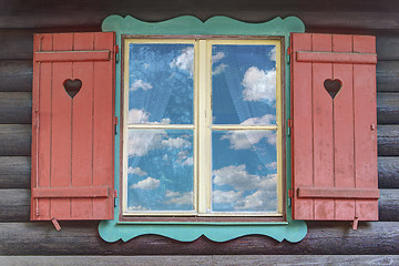 Image showing Wooden Chalet Window