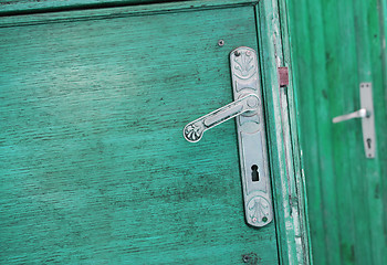 Image showing Green door