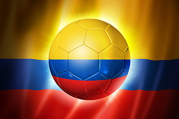 Image showing Soccer football ball with Colombia flag