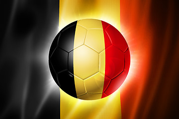 Image showing Soccer football ball with Belgium flag