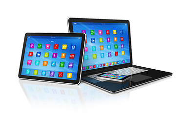 Image showing Smartphone, Digital Tablet Computer and Laptop