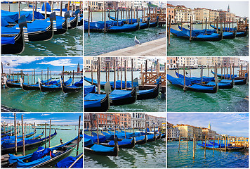 Image showing Gondolas in Venice