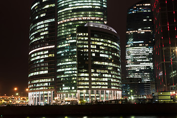 Image showing Skyscrapers at night