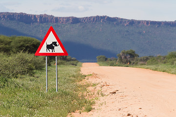 Image showing Warthog Road Crossing Sign