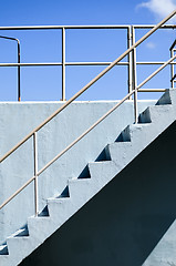 Image showing Blue Concrete Stairs