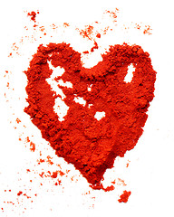 Image showing Red Pepper Powder Heart