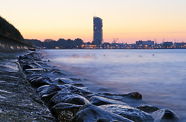 Image showing Stony sea coastline