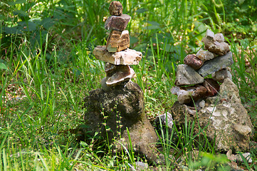 Image showing twin towers of stones