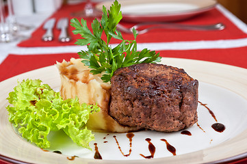 Image showing Fried meat steak