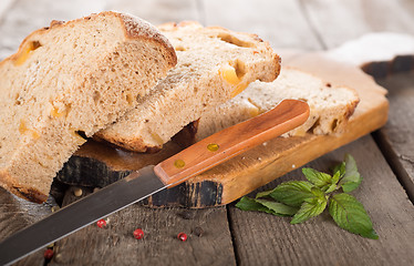 Image showing Slices of black bread