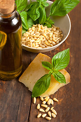 Image showing Italian basil pesto ingredients