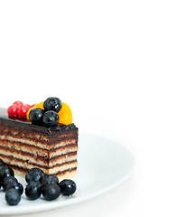 Image showing chocolate and fruit cake