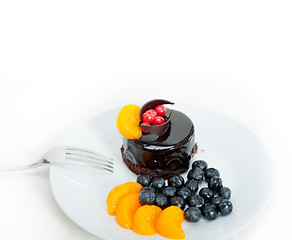 Image showing chocolate and fruit cake