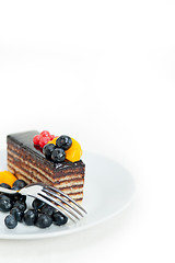 Image showing chocolate and fruit cake